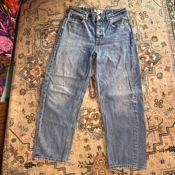 Madewell Darted Barrel Leg Jeans Oversize Baggy Denim Women's Size 24 - Picture 3 of 16